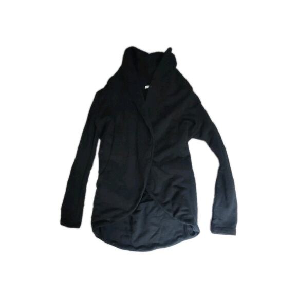 James Perse Black Open Front Wrap Cardigan Black 2 Small - Picture 1 of 4